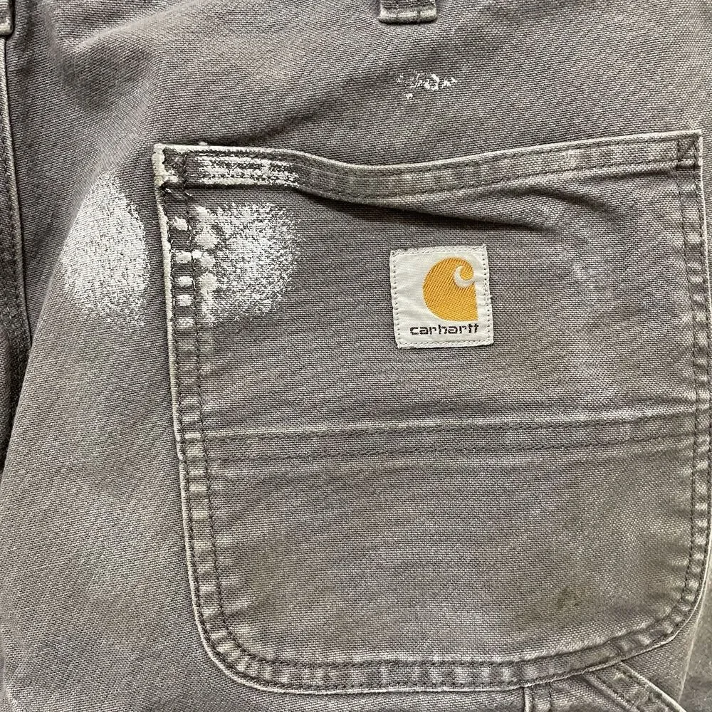 Carhartt Rugged Flex Relaxed Fit Duck Utility Work Pant Distressed 36‎ X 30 Gray